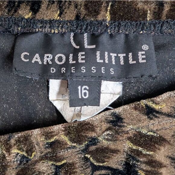 Carole Little 16 Gold Velvet Feather Pencil Skirt Sparkly Evening Fits 1X 2X 3X - Picture 9 of 9